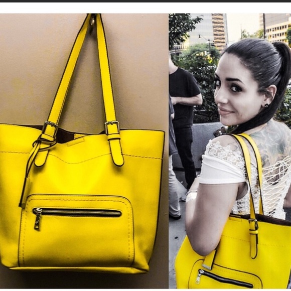 💕Last 1 💕Large Yellow MoDa Tote⭐️ - Picture 2 of 3